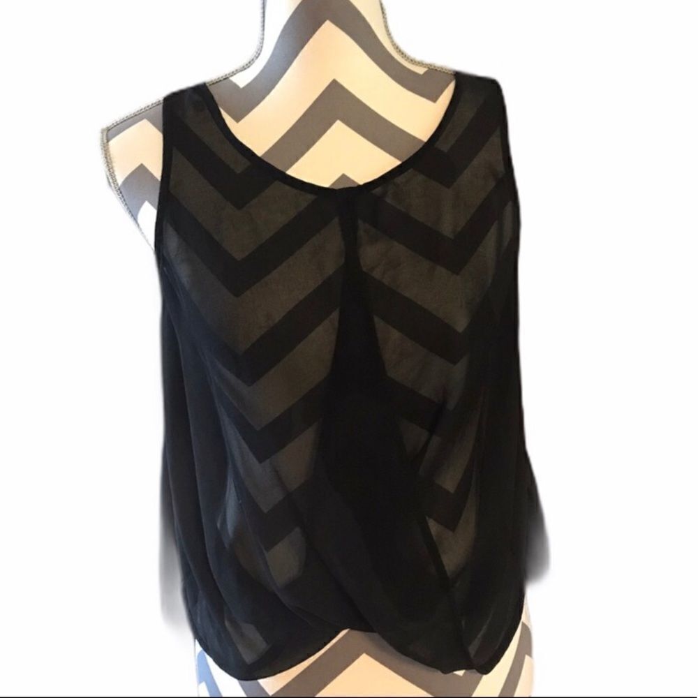 Bebe XS Sheer Black Top / Coverup LR1